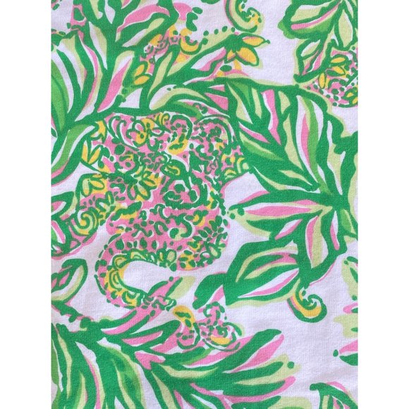 Lilly Pulitzer Women’s M Skipper Solid Popover Sweatshirt Green Palm Print - Picture 8 of 9